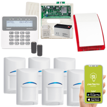 ZESTAW ALARMOWY SATEL PERFECTA 32-WRL LTE SET-A 6 CZUJEK BOSCH PRF-LCD-WRL SYRENA SP-4001R